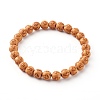 Imitation Wood Acrylic Stretch Beaded Bracelets BJEW-JB06232-1