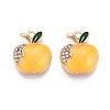Rack Plating Alloy Crystal Rhinestone Enamel Pendants PALLOY-T091-29A-1
