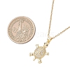Brass Micro Pave Clear Cubic Zirconia Tortoise Pendant 304 Stainless Steel Cable Chain Necklaces for Women NJEW-JN05903-01-3