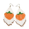 Bohemia Glass Seed Bead Dangle Earrings EJEW-C091-01B-2