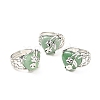 Natural Green Aventurine Adjustable Rings RJEW-P043-03P-15-1