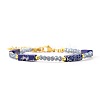 Bohemian Dyed Synthetic Imperial Jasper Cuboid and Glass Beaded Bracelets with 304 Stainless Steel End Chains PX2979-1-1