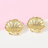 Brass Stud Earrings EJEW-R032-02G-3