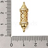 Rack Plating Brass Micro Pave Cubic Zirconia Hollow Column Links Connector Charms ZIRC-F142-50A-G01-3