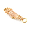 2Pcs Electroplated Natural Quartz Crystal Dyed Copper Wire Wrapped Pendants PALLOY-JF03173-01-5