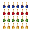 Unicraftale 24Pcs 4 Color Faceted Glass Pendant PALLOY-UN0001-19-1