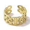 Vacuum Plating 201 Stainless Steel Double Curb Chain Open Cuff Rings for Women RJEW-C092-02G-2