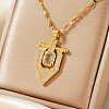 Fashionable Arrow Brass Cubic Zirconia Pendant Necklaces LY1573-2-1