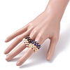 4Pcs 4 Colors Glass Seed Beads Braided Finger Rings Set for Women RJEW-JR00420-3
