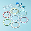Handmade Polymer Clay Heishi Beads Surfering Stretch Bracelets Set BJEW-JB07227-3