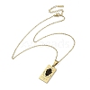 304 Stainless Steel Black Enamel Rectangle with Constellation Pendant Necklaces NJEW-I128-01L-3