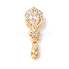 Golden Brass Micro Pave Clear Cubic Zirconia Ice Pick Pinch Bails KK-B100-049G-2