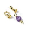 Natural Amethyst with Brass Fold Over Clasps G-G141-02G-04-2