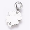 304 Stainless Steel European Dangle Charms STAS-O097-08B-2