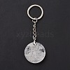 Natural Quartz Crystal Triskele/Triskelion Pendant Keychain KEYC-A031-01P-06-4