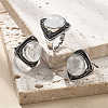 Natural Quartz Crystal Adjustable Rings G-P560-03AS-20-1