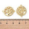 Rack Plating Brass Cubic Zirconia Tree of Life Connector Charm KK-C084-07A-G-3