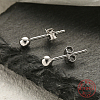 Simple S925 Sterling Silver Round Bead Stud Earrings for Daily Unisex Wear TL9413-4