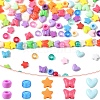 900Pcs 5 Styles Opaque & Transparent Plastic Beads KY-YW0002-26-2