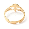 Double Heart with Cross 304 Stainless Steel Adjustable Ring for Women LS-RJEW-B035-06G-3