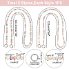 WADORN 2Pcs 2 Styles Rainbow Macaron Color Resin Beaded Bag Straps DIY-WR0002-64-2