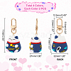   2Set PVC Cartoon Lucky Cat Doll Pendants Keychains HJEW-PH0001-49-5
