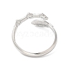 304 Stainless Steel Leaf Open Cuff Ring Finding STAS-K253-04P-2