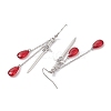 Teardrop with Sword Alloy Dangle Earrings EJEW-JE06311-4