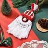 Christmas Handmade Woven Macrame Cotton Thread Santa Claus Pendant Decorations HJEW-JM02455-02-2