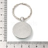 Half Round/Dome Alloy & Glass Pendant Keychain KEYC-D020-02P-01-3