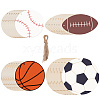 40Pcs 4 Styles Unfinished Wood Pendant Decorations WOOD-SP0001-37-1