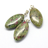 Horse Eye Dyed Natural Ruby in Zoisite Pendants G-Q363-03-2