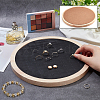 92-Slot Wooden Ring Jewelry Display Round Tray EDIS-WH0030-20B-3