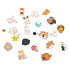 20Pcs 20 Style Lion & Tiger & Rabbit & Dog Enamel Pins JEWB-TA0001-08-13