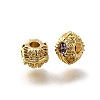 Brass Micro Pave Clear Cubic Beads KK-B135-06G-1