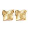 Ion Plating(IP) 304 Stainless Steel Textured Square Ear Studs for Women EJEW-P234-12G-1