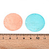 Spray Painted Natural Capiz Shell Disc Links Connector Charms SSHEL-T017-32M-3