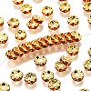 Brass Rhinestone Spacer Beads RB-A014-L6mm-20G-1