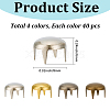 160Pcs 4 Colors Brass Studs Rivets KK-GF0001-23B-2