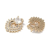 Brass Micro Pave Clear Cubic Zirconia Pendants KK-S367-09B-2