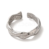 Non-Tarnish 304 Stainless Steel Open Cuff Ring RJEW-C068-03D-P-2