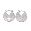 Non-Tarnish 304 Stainless Steel Flat Round Thick Hoop Earrings for Women EJEW-B018-11P-1