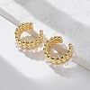 Rack Plating Brass Cuff Earrings with Plastic Pearl Beaded EJEW-D064-02G-5