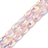 AB Color Plated Transparent Electroplate Beads Strands EGLA-H104-05C-1