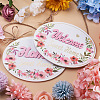 Crafans 2Pcs 2 Style MDF Wooden Hanging Plate Wall Decorations HJEW-CF0001-04-12