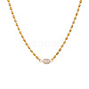 304 Stainless Steel & Natural Freshwater Pearl Potato Link Chain Necklaces for Women FS-WG4D4E4-01-2
