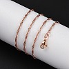 1.5mm Rack Plating Brass Singapore Chain Necklaces for Women Men MAK-L044-28RG-2