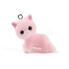 Flocking Resin Cute Kitten Pendants MACR-P043-K02-1