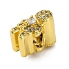 Rack Plating Brass Micro Pave Cubic Zirconia Beads KK-Z081-07-2