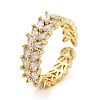 Rack Plating Brass Micro Pave Cubic Zirconia Finger Ring RJEW-C080-01C-G-2